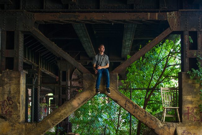 Philadelphia abandoned overgrown underpass senior photo session