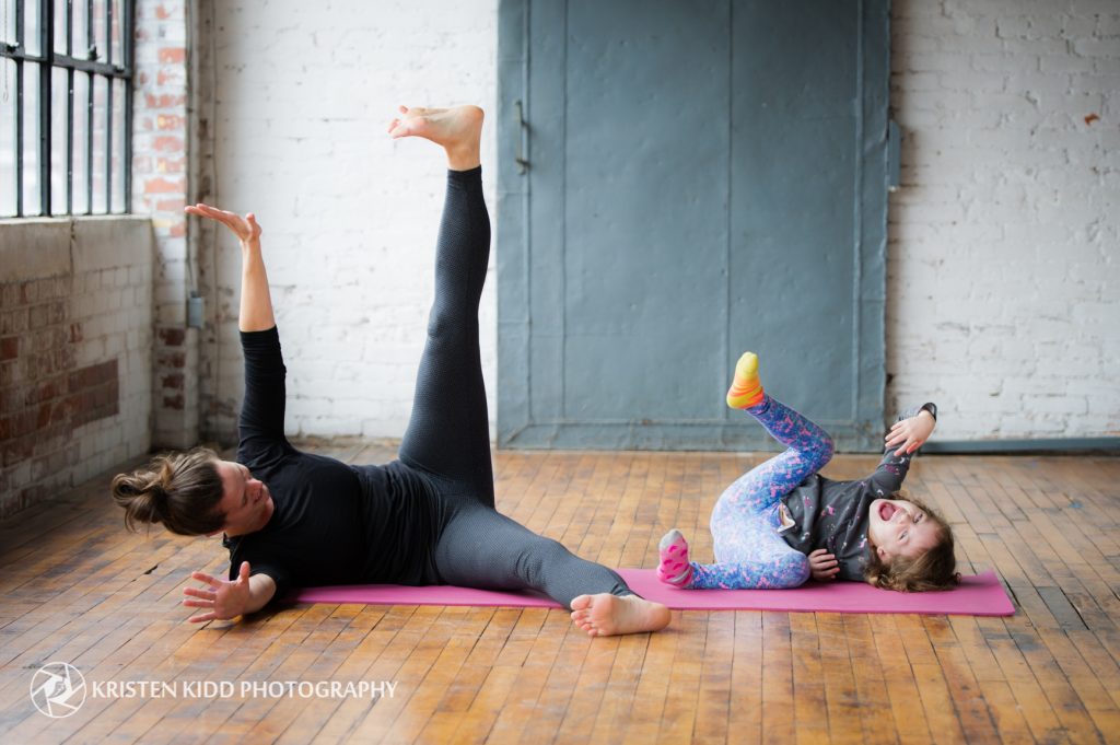 Yoga instructor branding and headshot photo session in Philadelphia suburb featuring daughter 