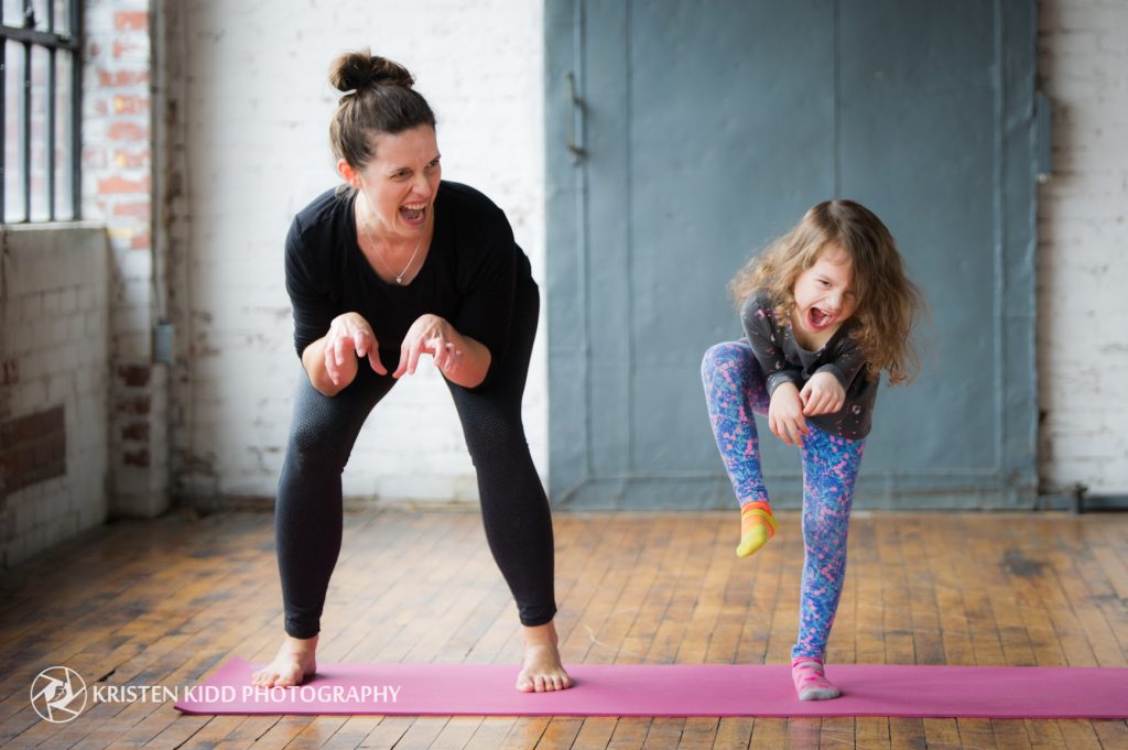 Mother daughter yoga photo session Montgomery County